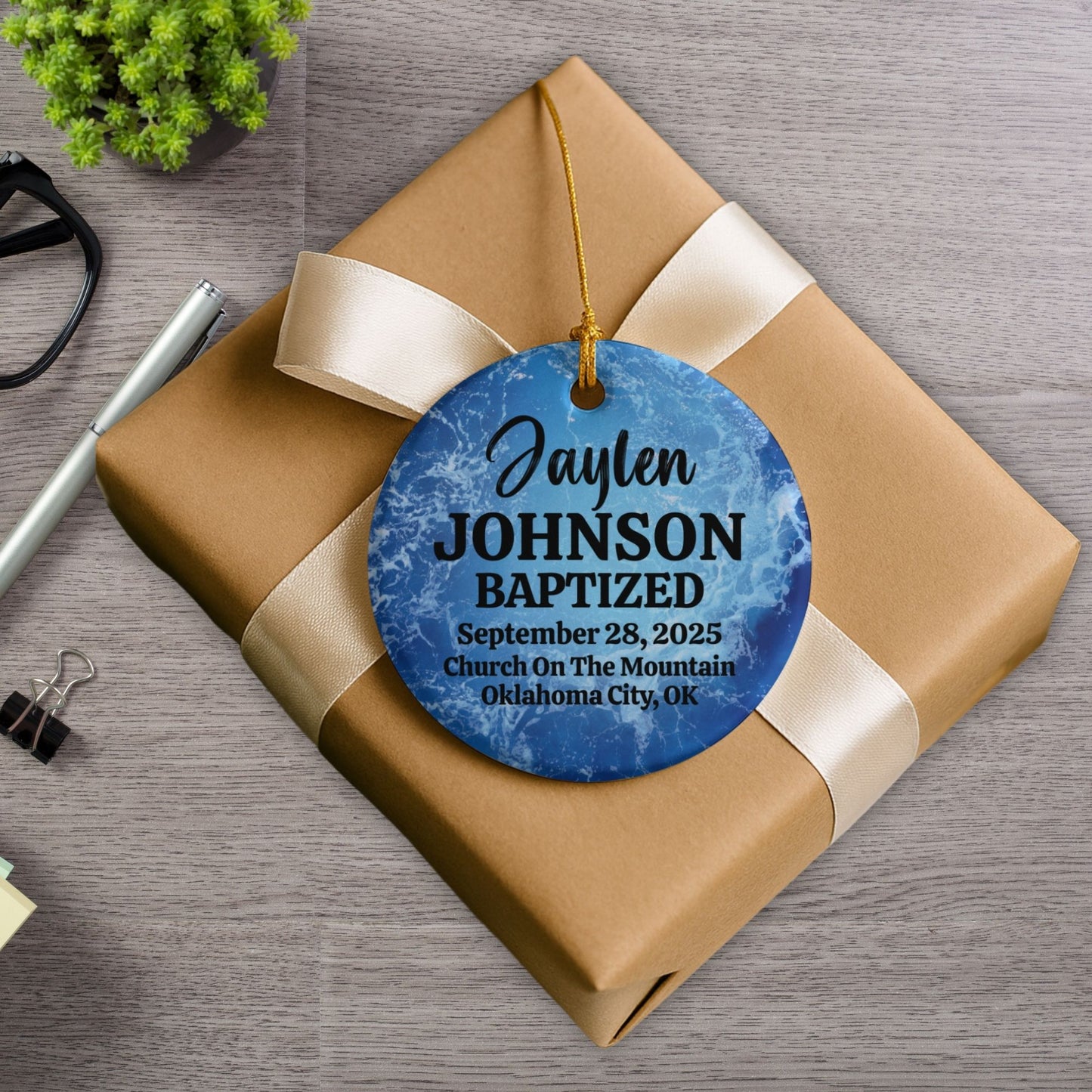 Baptism Ornament Personalized Keepsake Gift