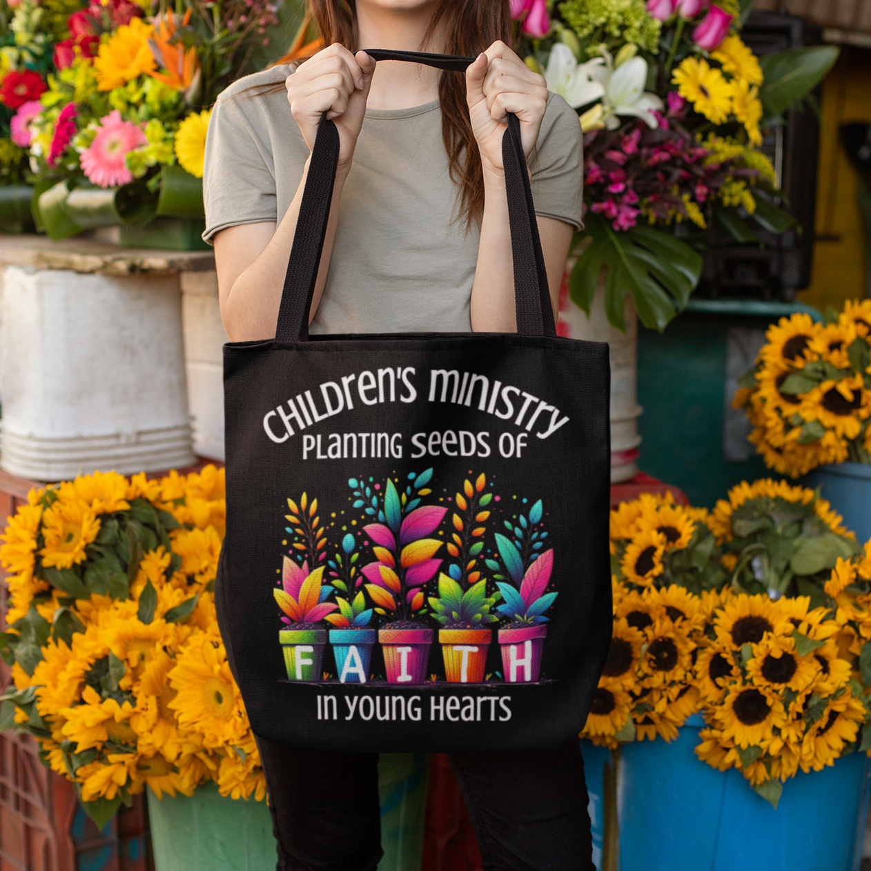 Children's Ministry Tote Bag - Planting Seeds of Faith In Young Hearts