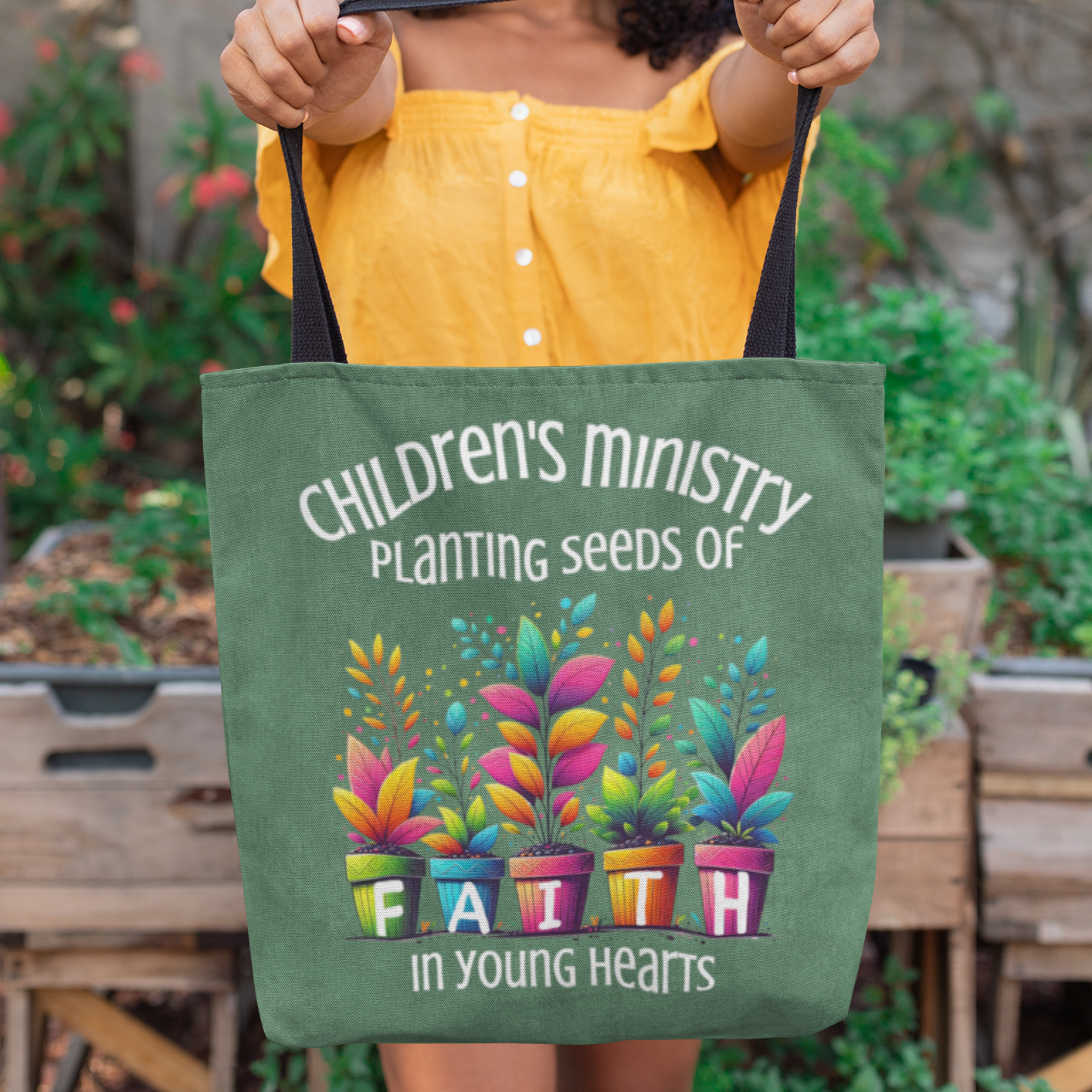 Children's Ministry Tote Bag - Planting Seeds of Faith In Young Hearts