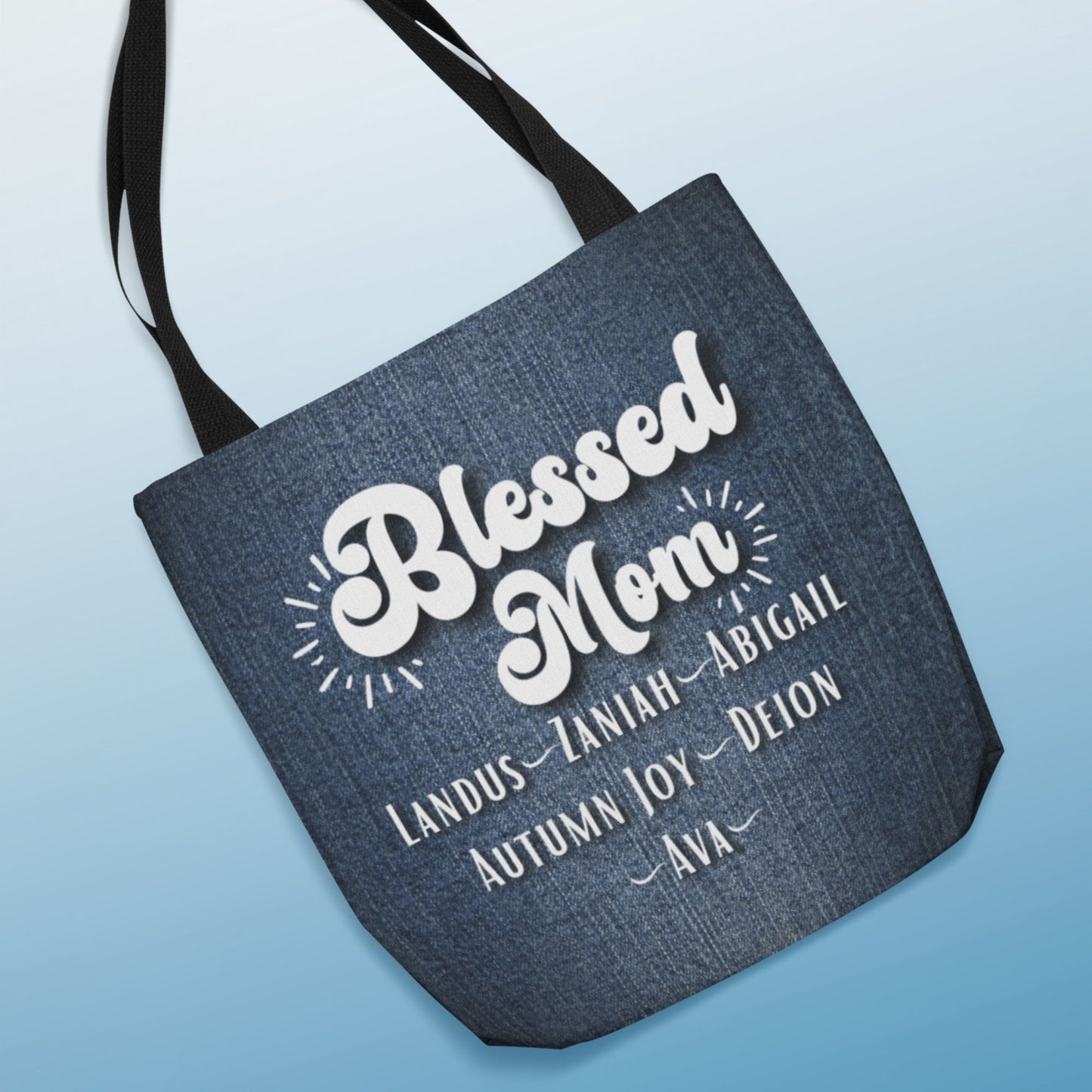 Blessed Mom Personalized Tote Bag