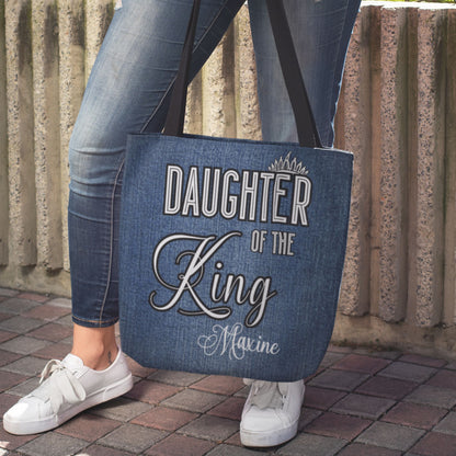 Daughter of The King Personalized Christian Tote Bag