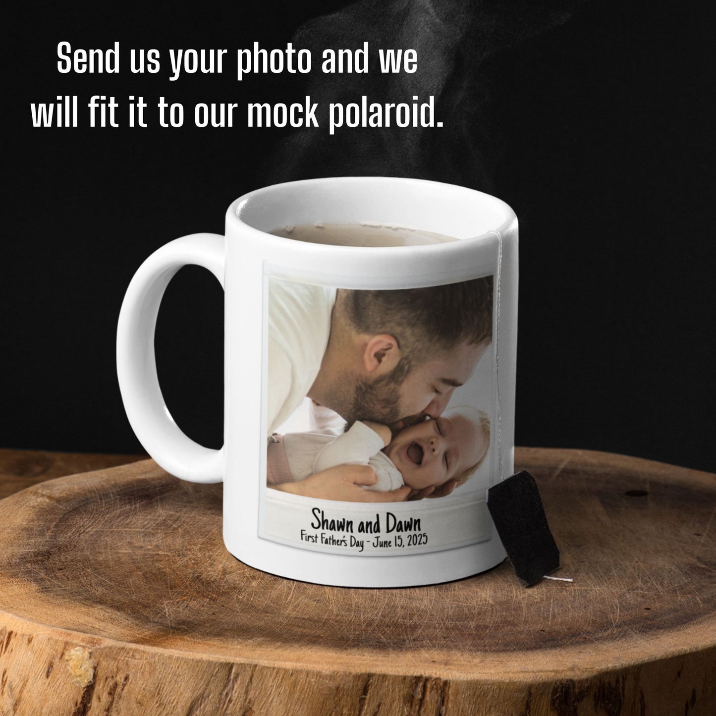 First Father’s Day Polaroid Photo and Calendar Mug
