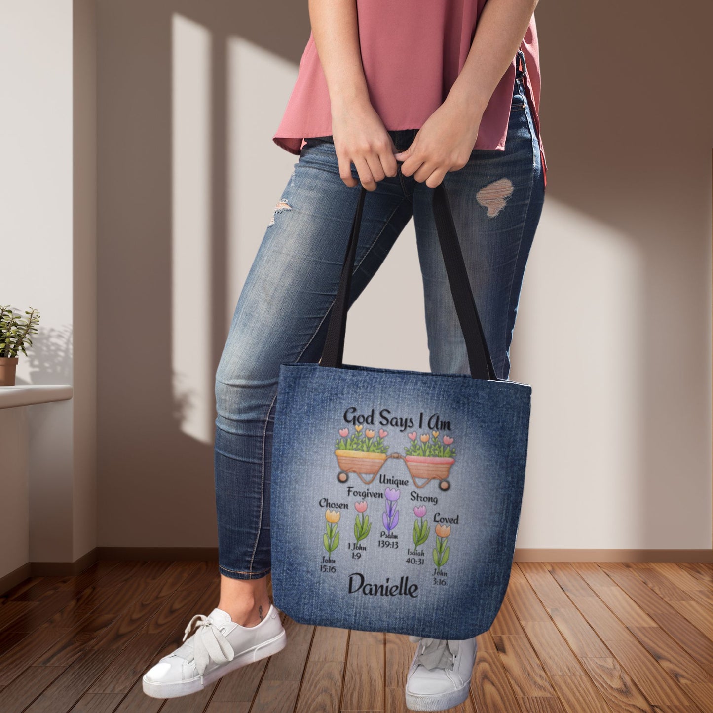 Affirmations God Says I Am Personalized Christian Tote Bag
