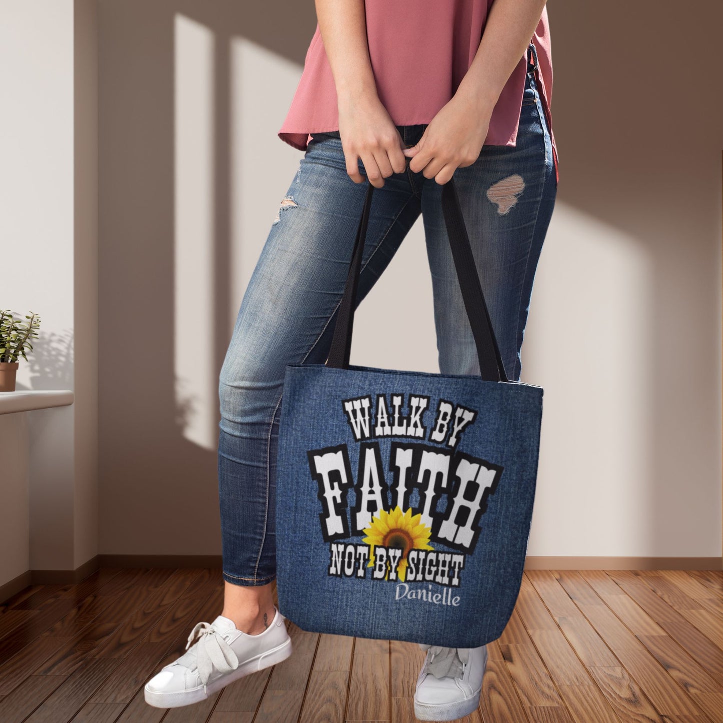 Walk By Faith Not By Sight Personalized Tote Bag