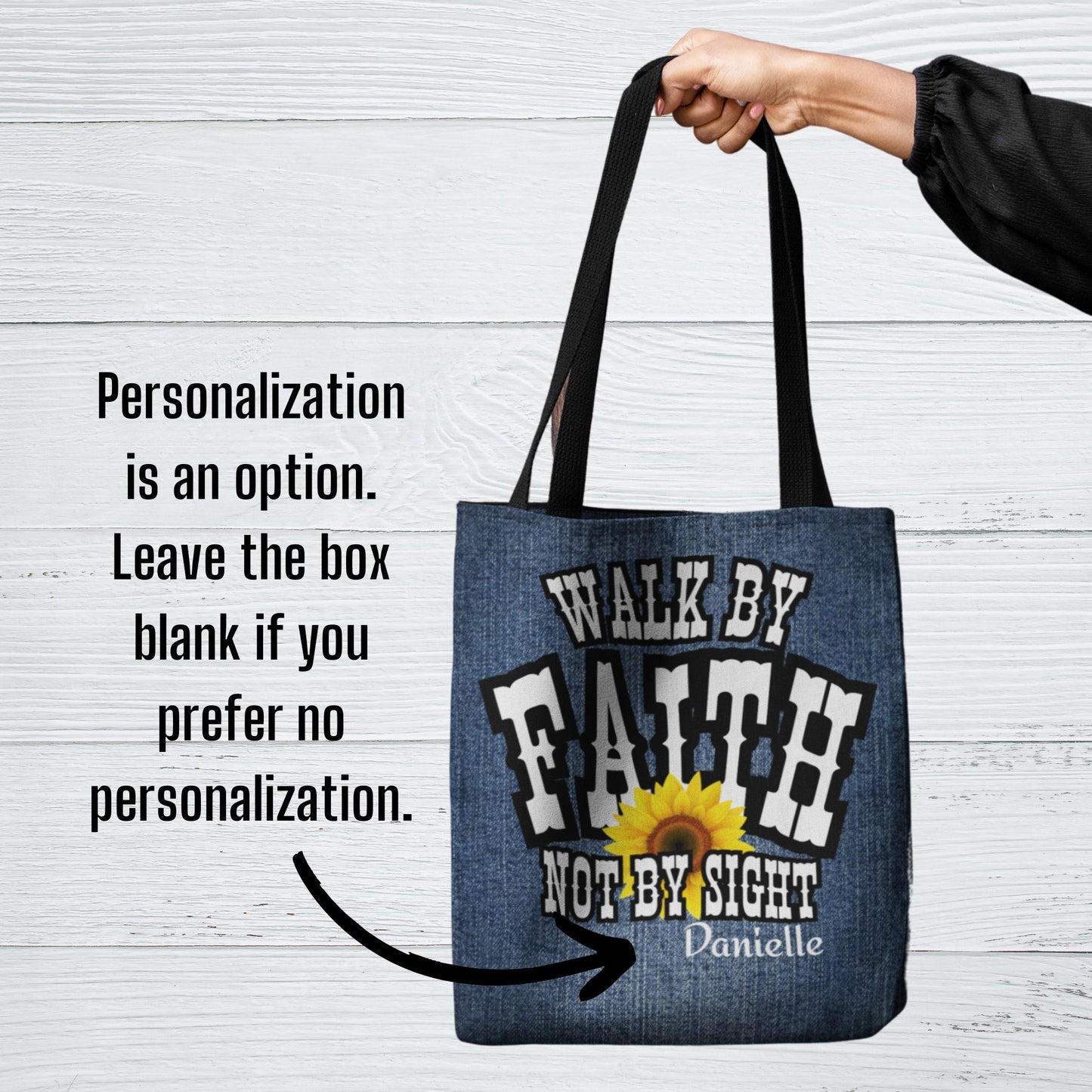 Walk By Faith Not By Sight Personalized Tote Bag