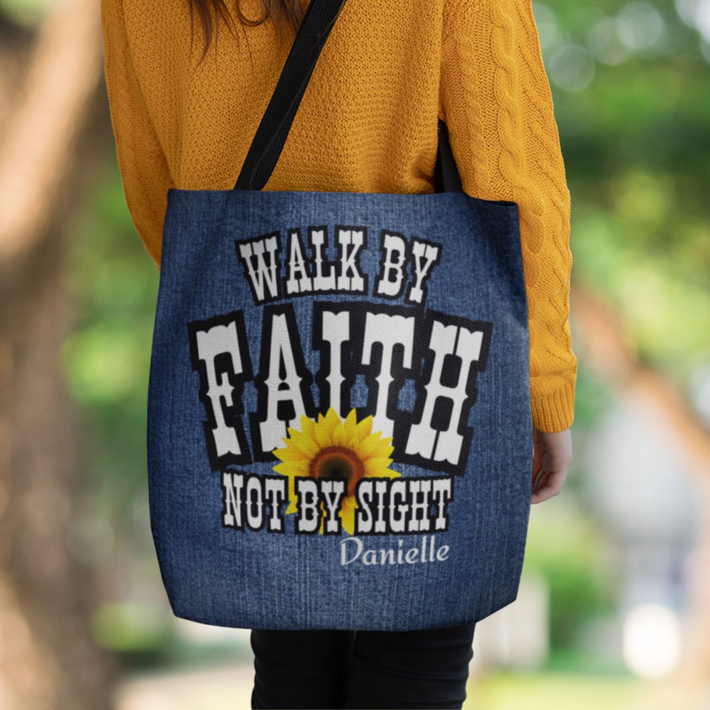 Walk By Faith Not By Sight Personalized Tote Bag