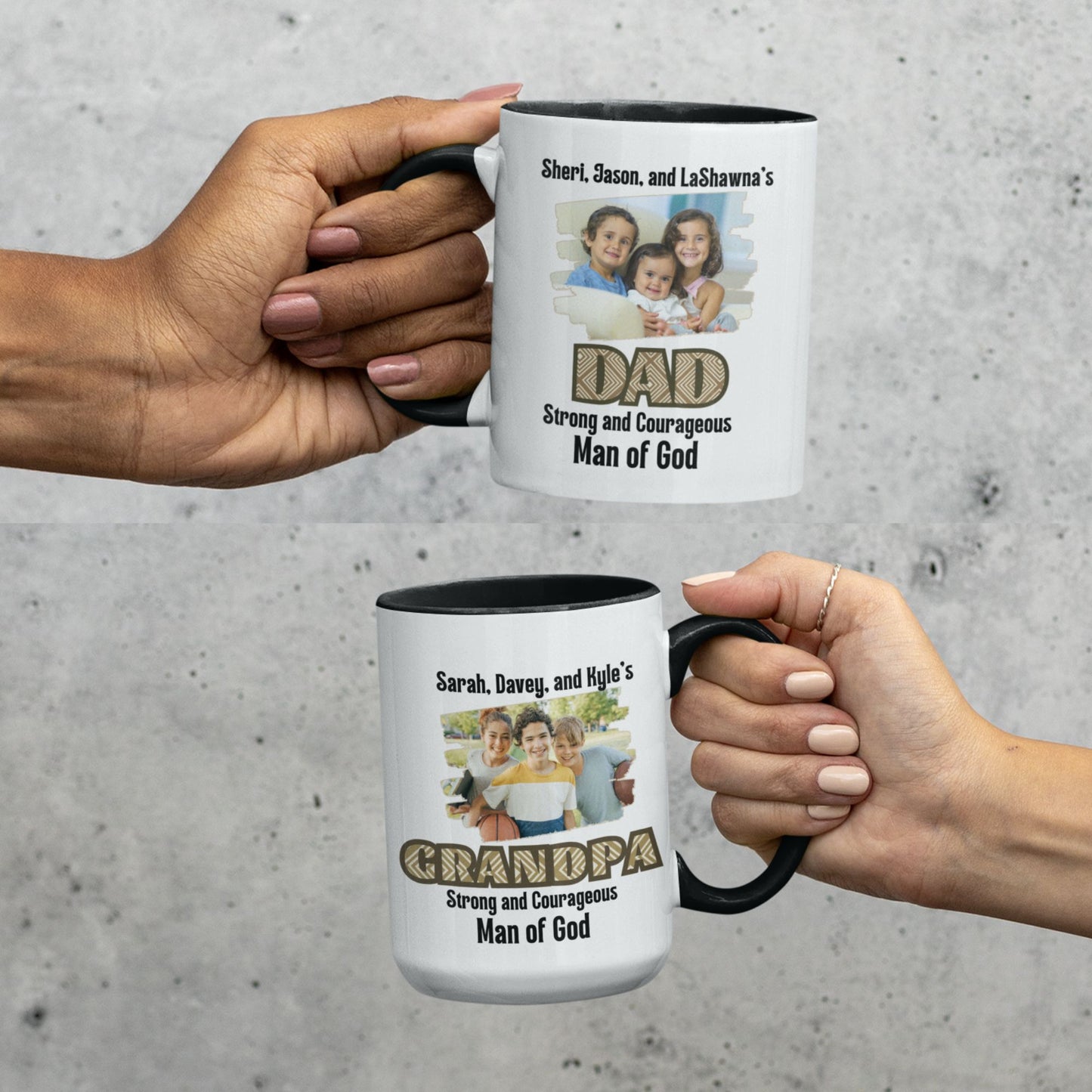 Personalized Father's Day Coffee Cup With Names and Photo