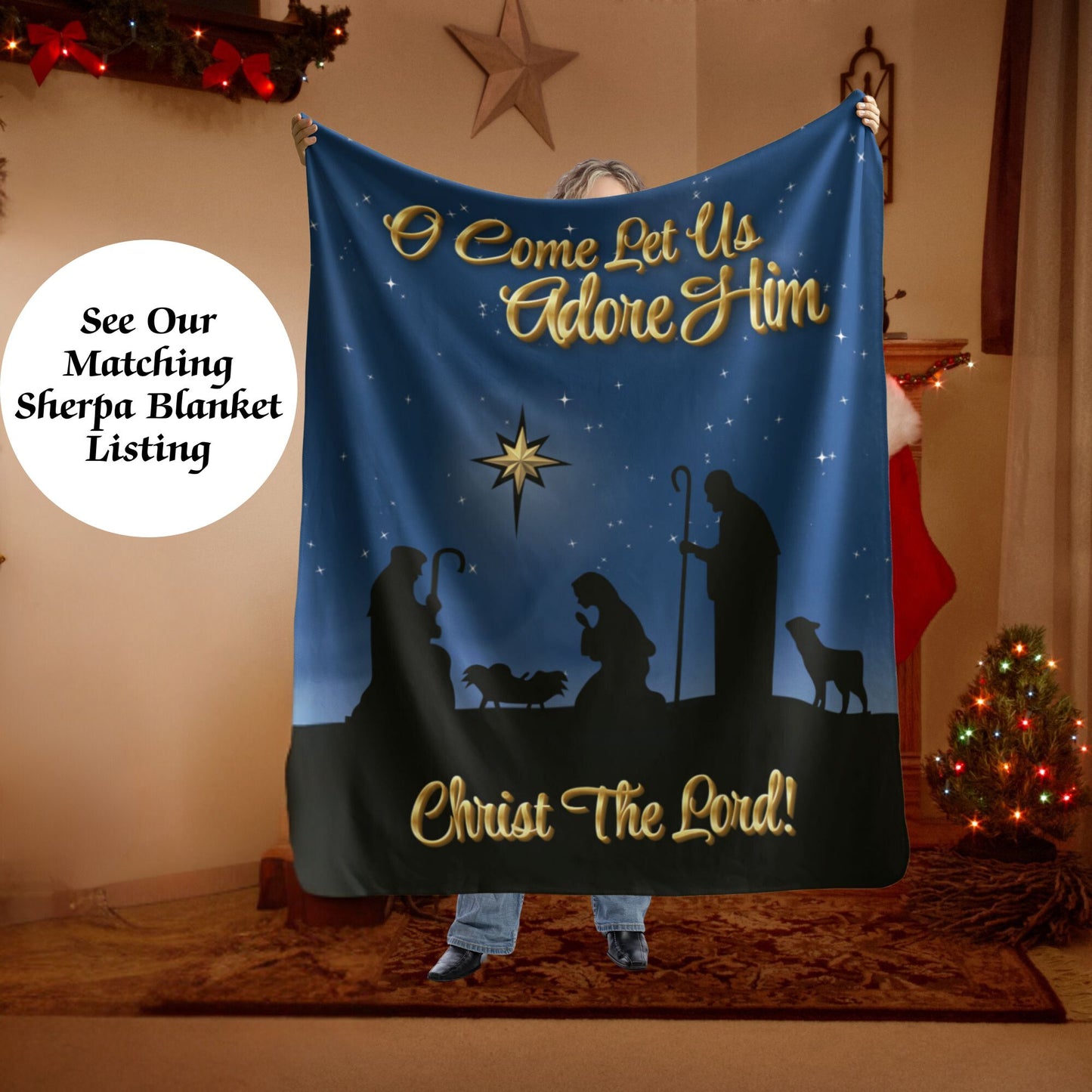 Come Adore Him Nativity Scene Christmas Mug