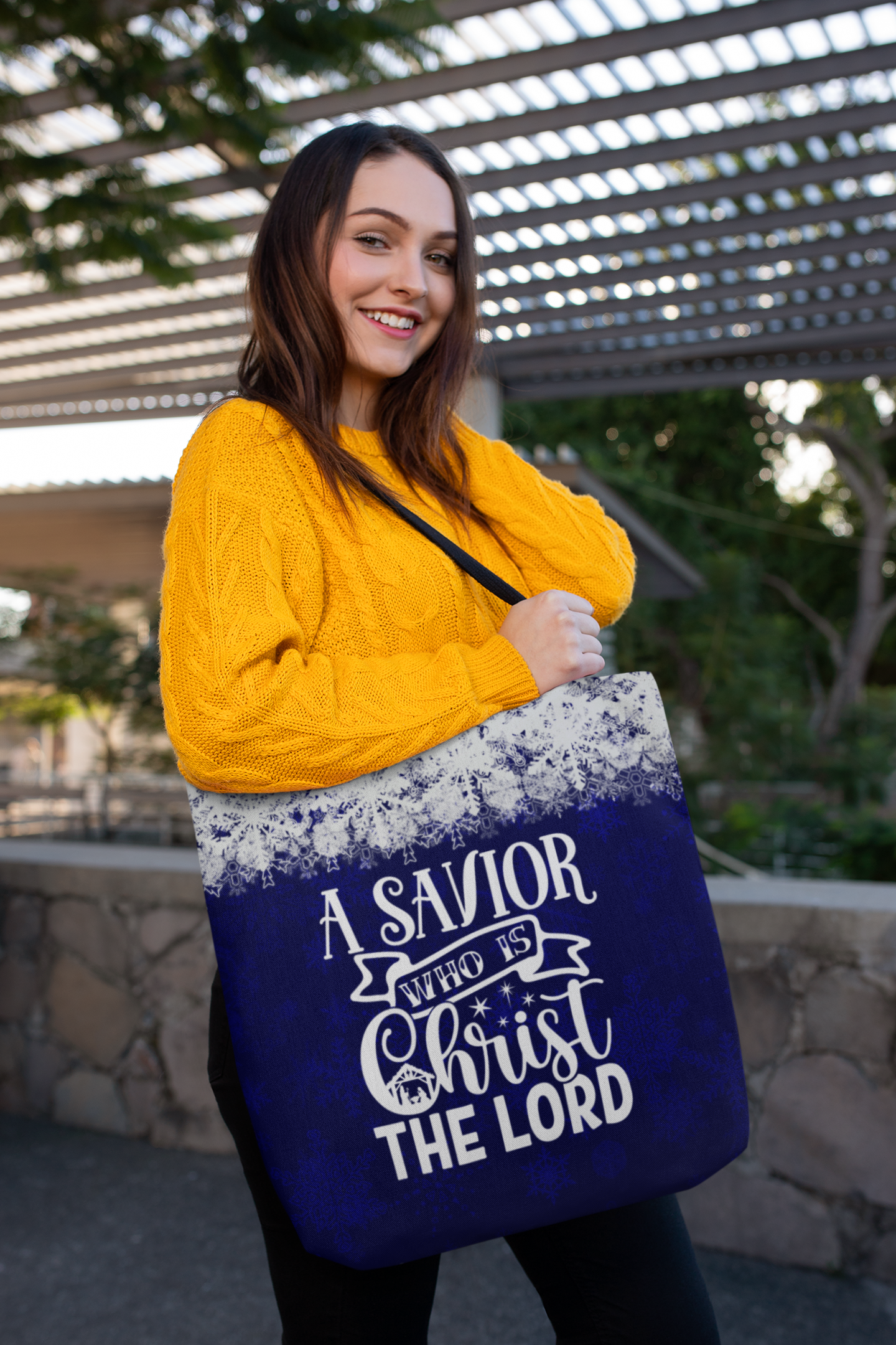 Nativity Scene A Savior Who Is Christ Christmas Tote Bag