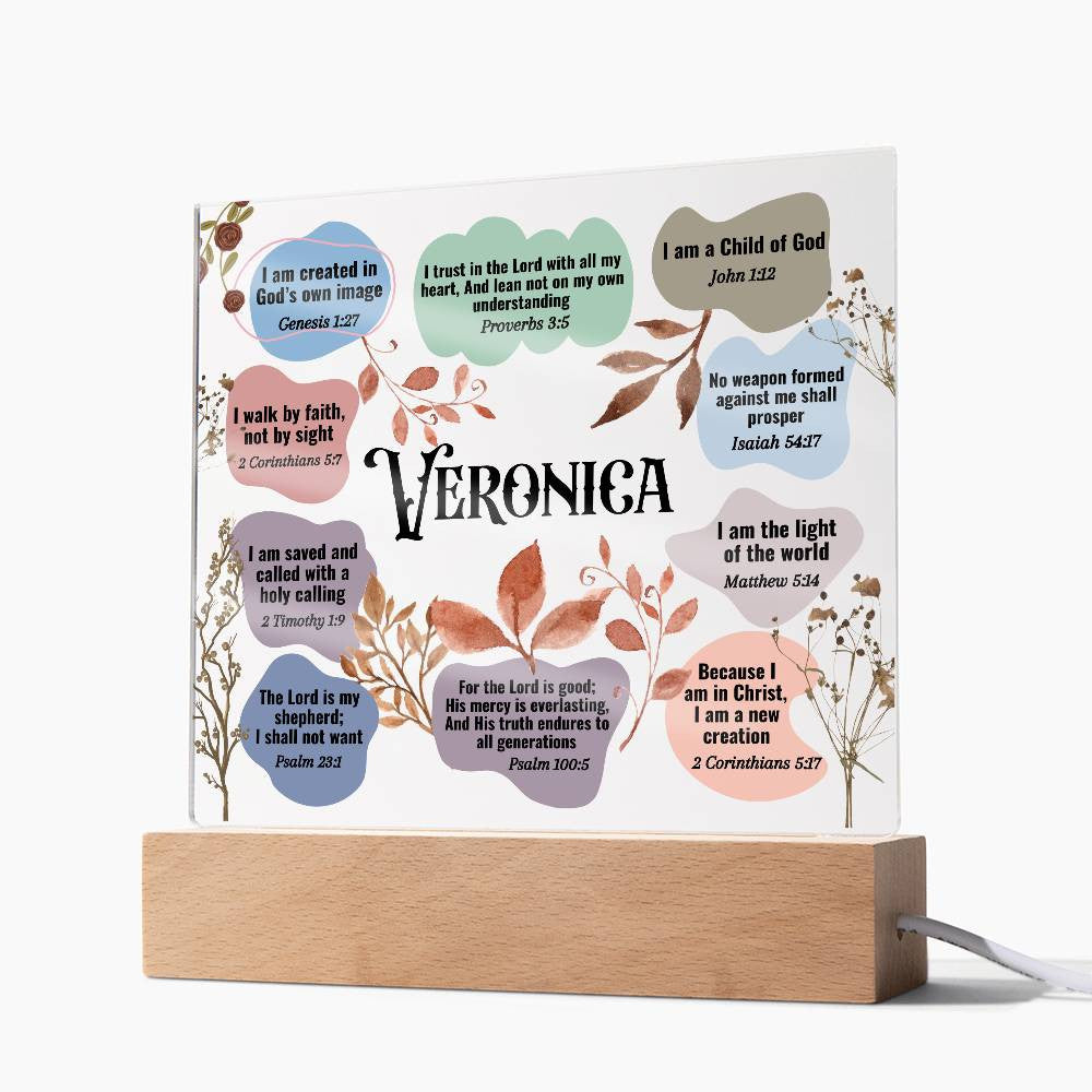 Personalized Christian Bible Verse Affirmations Desk Plaque
