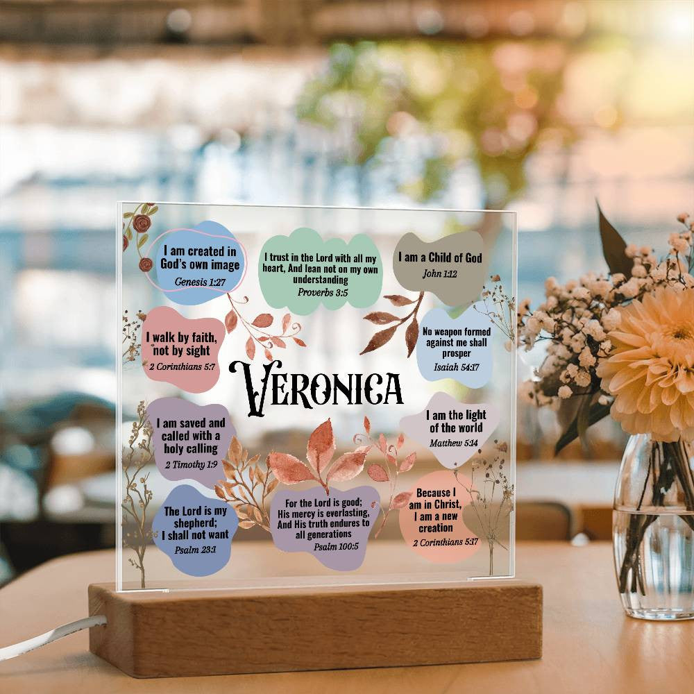 Personalized Christian Bible Verse Affirmations Desk Plaque