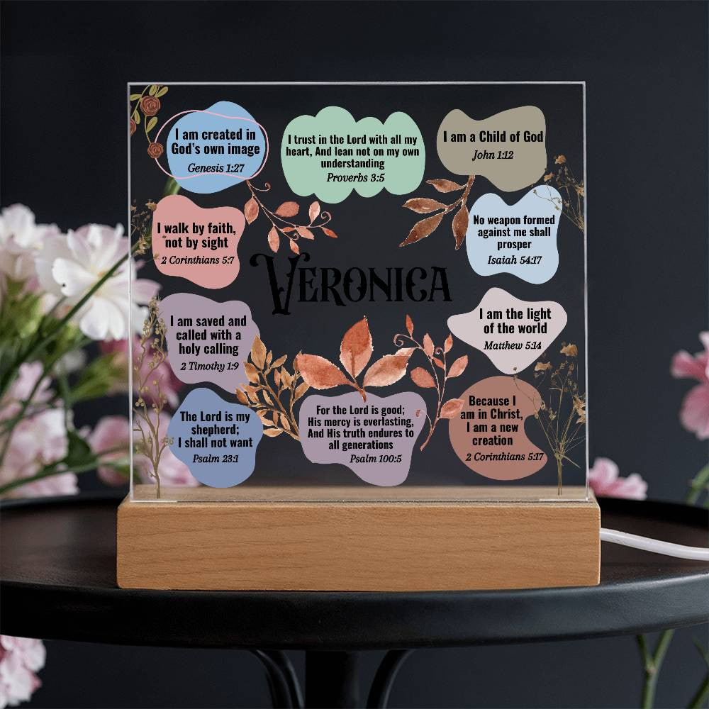 Personalized Christian Bible Verse Affirmations Desk Plaque