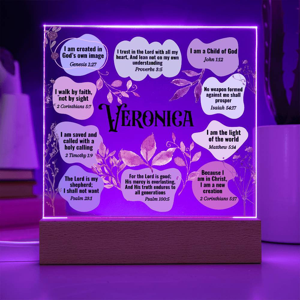 Personalized Christian Bible Verse Affirmations Desk Plaque