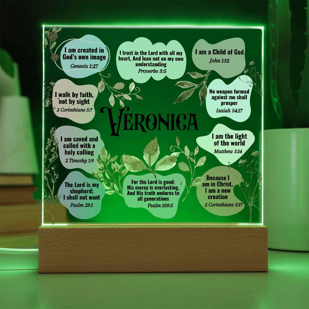 Personalized Christian Bible Verse Affirmations Desk Plaque