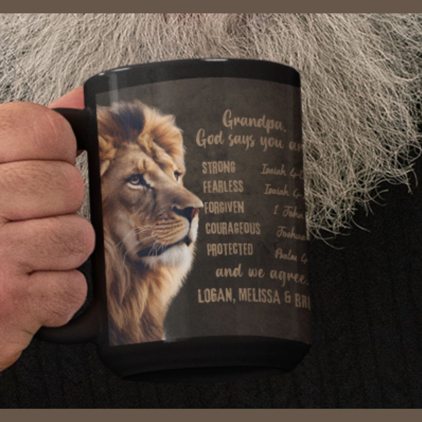 Personalized Dad / Grandpa Mug - Bible Verse Affirmations
