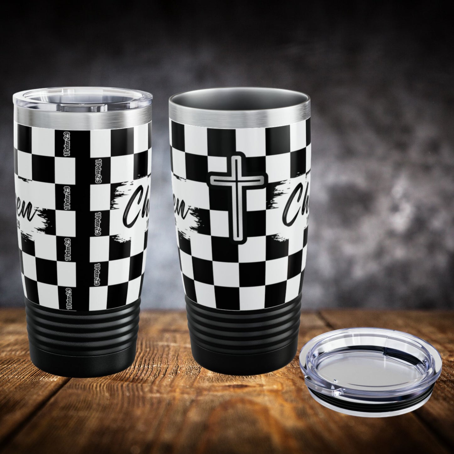 Chosen Checkerboard Tumbler Mug