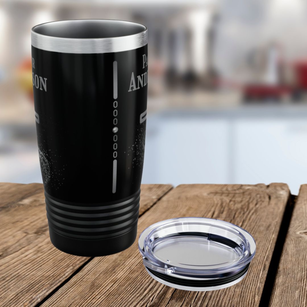 Personalized Pastor Ringneck Tumbler - Silver Cross