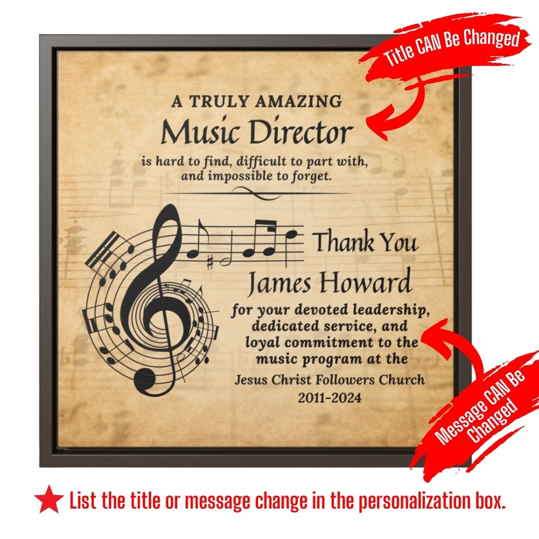 Wall Art Plaque For Music Director - Appreciation Gift