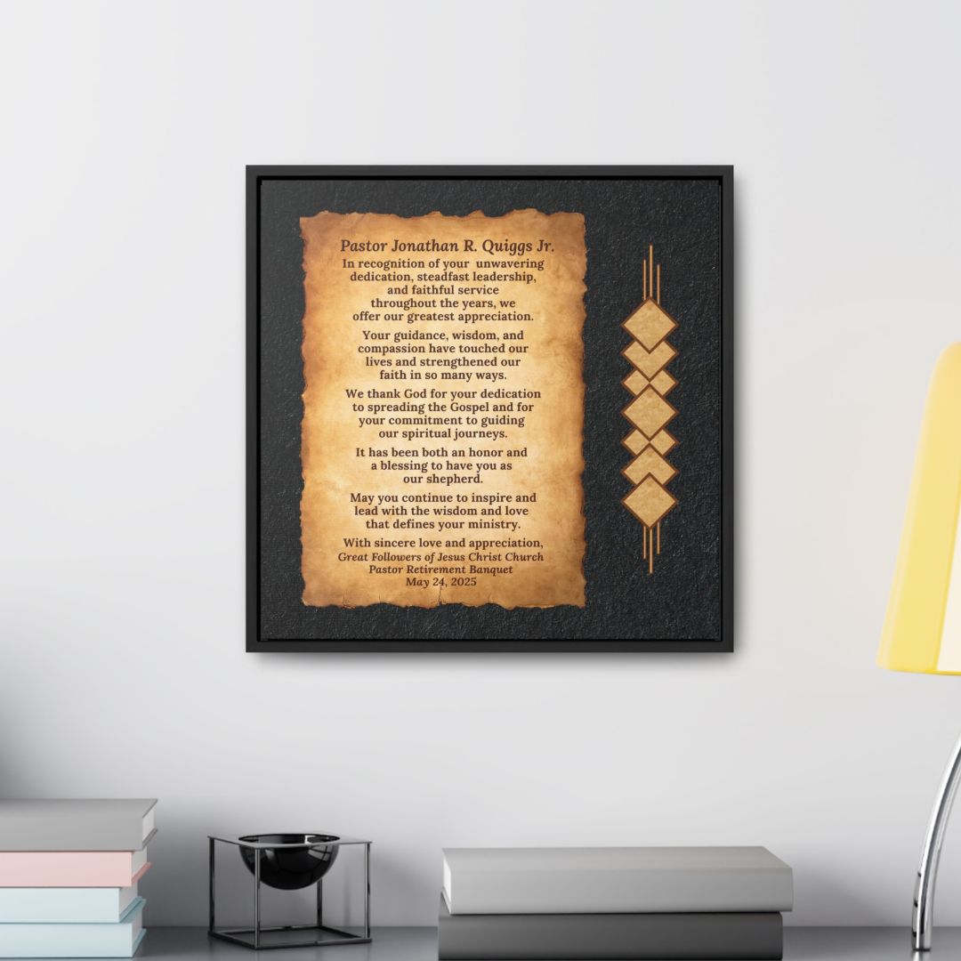 Pastor Retirement Appreciation Wall Art Canvas Wrap Gift Plaque