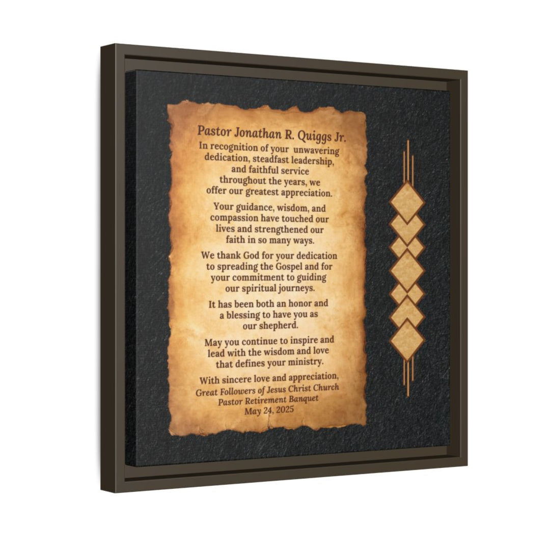 Pastor Retirement Appreciation Wall Art Canvas Wrap Gift Plaque