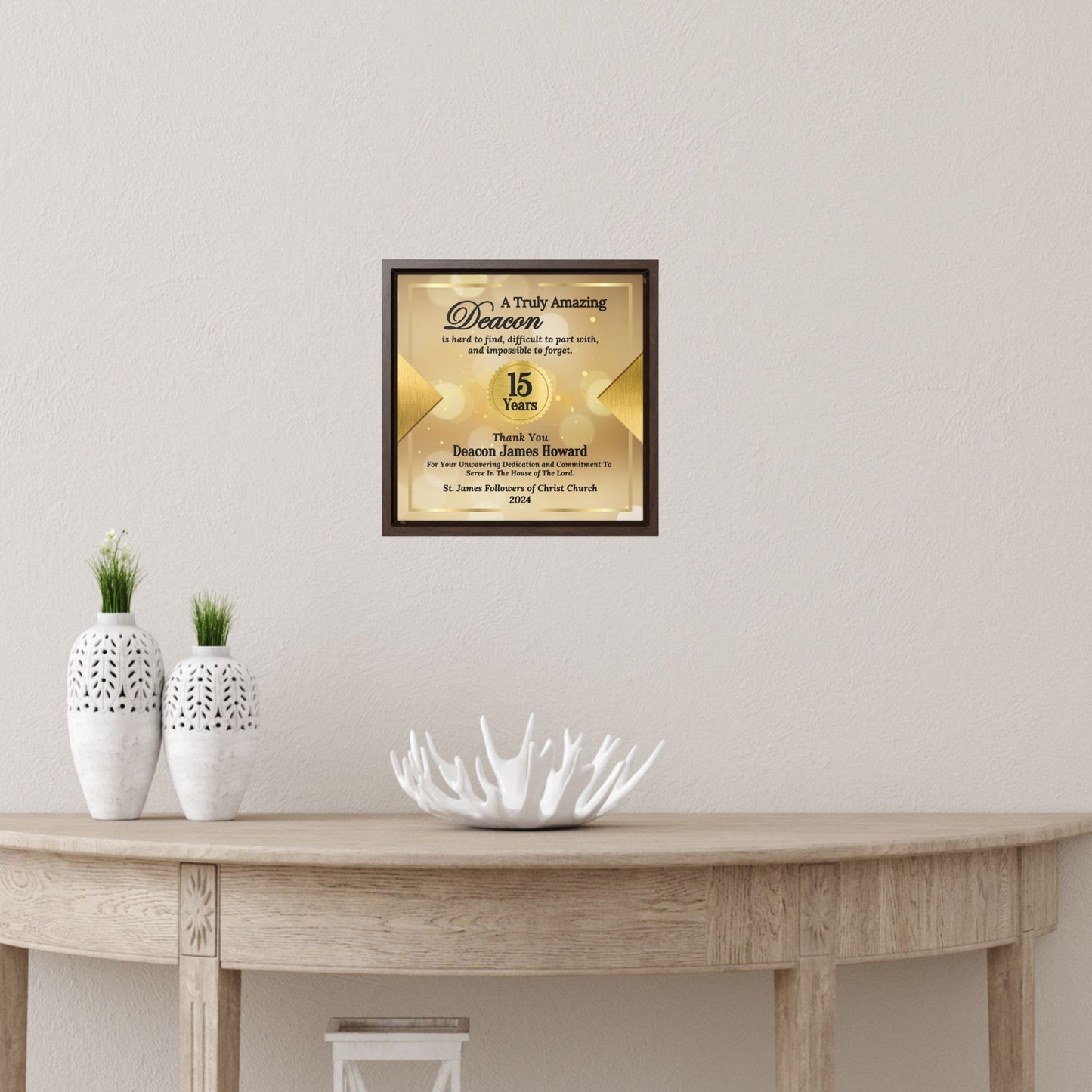 Custom Deacon Anniversary Framed Canvas - Amazing Deacon