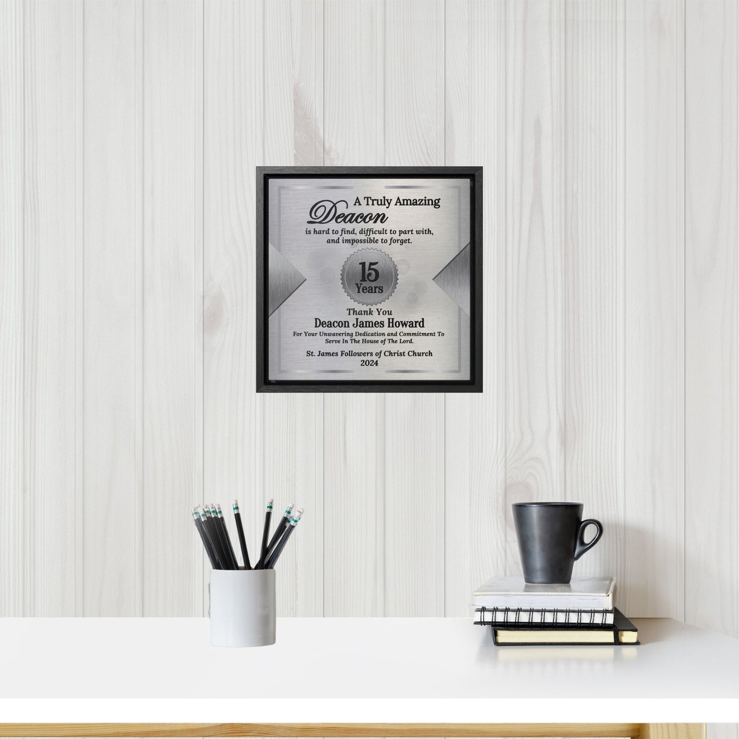 Custom Deacon Anniversary Framed Canvas Wall Art - Amazing Deacon
