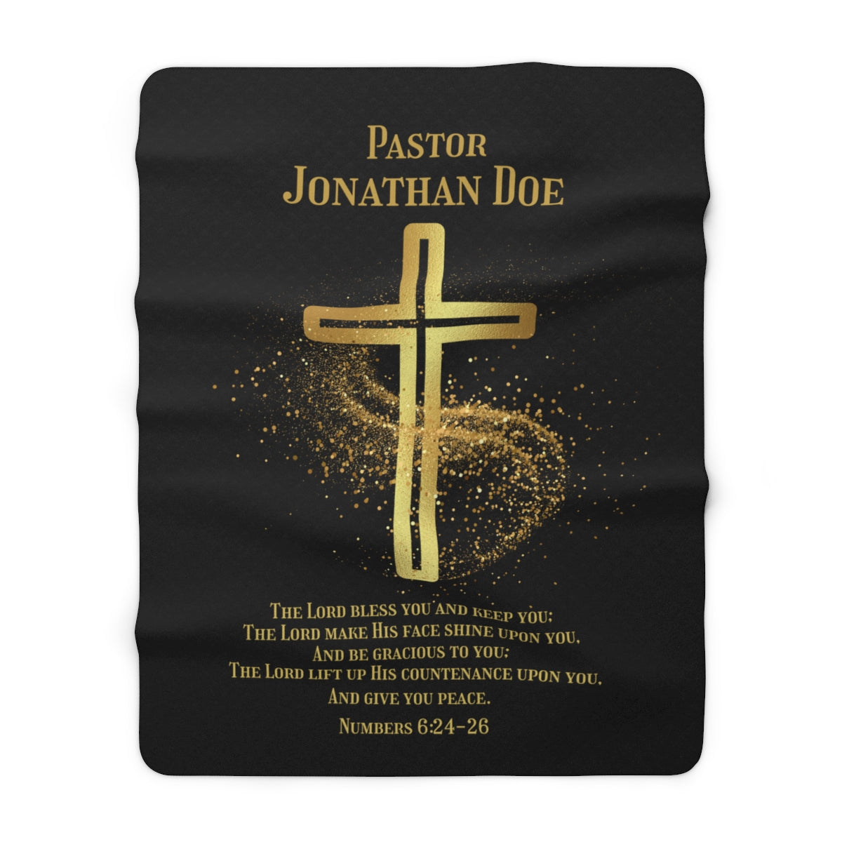 Personalized Pastor Gift Blanket – Christian Sherpa Cross and Scripture