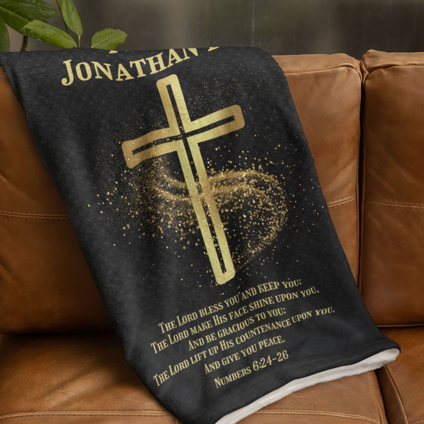 Personalized Pastor Gift Blanket – Christian Sherpa Cross and Scripture