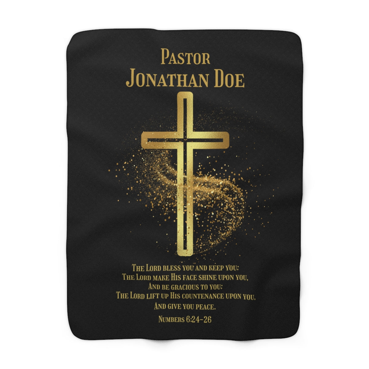 Personalized Pastor Gift Blanket – Christian Sherpa Cross and Scripture