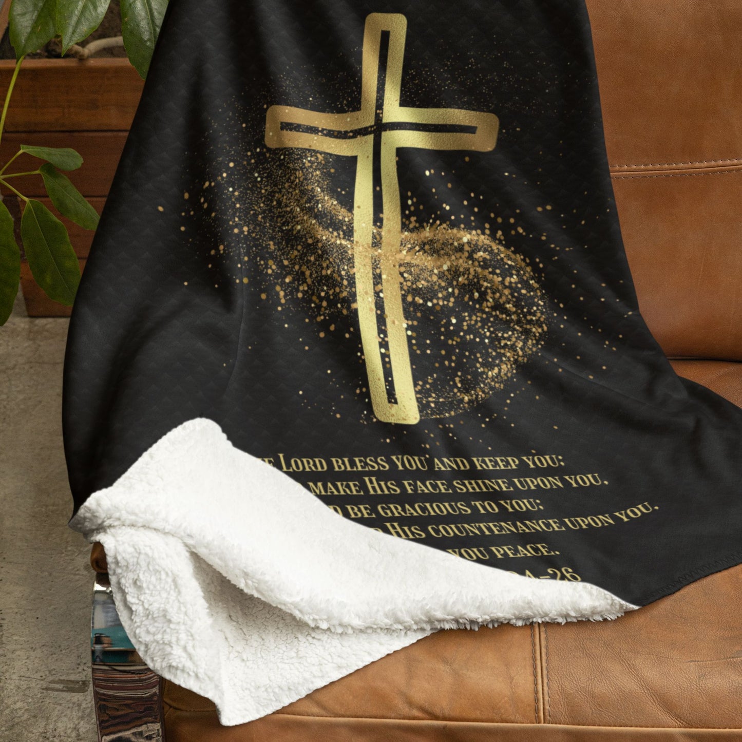 Personalized Pastor Gift Blanket – Christian Sherpa Cross and Scripture