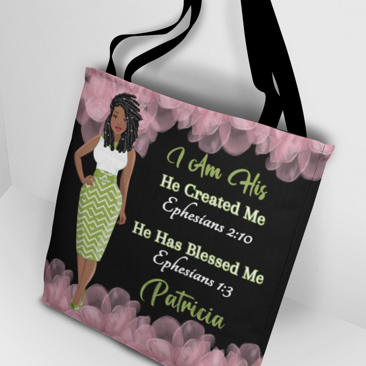 African American Women's Personalized Tote - I Am His