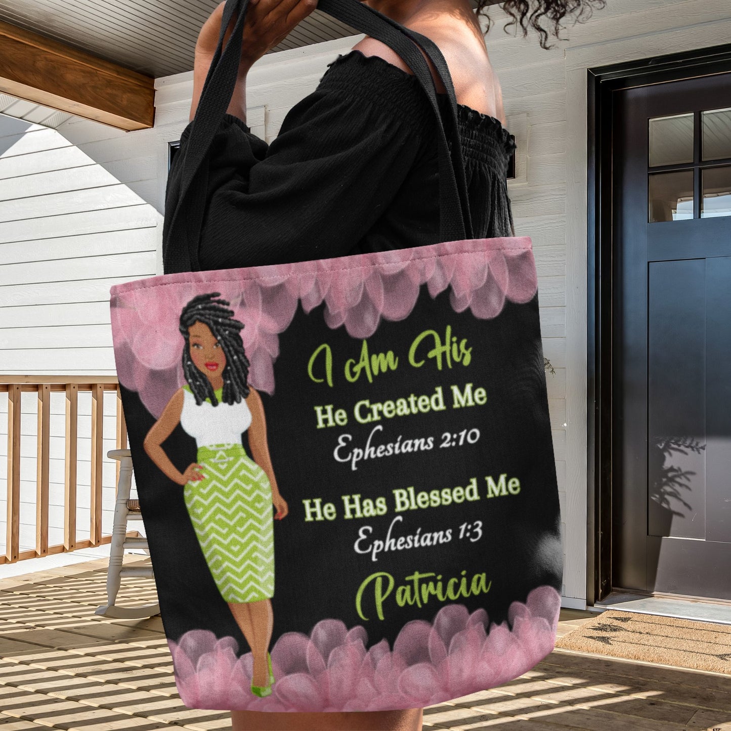 African American Women's Personalized Tote - I Am His