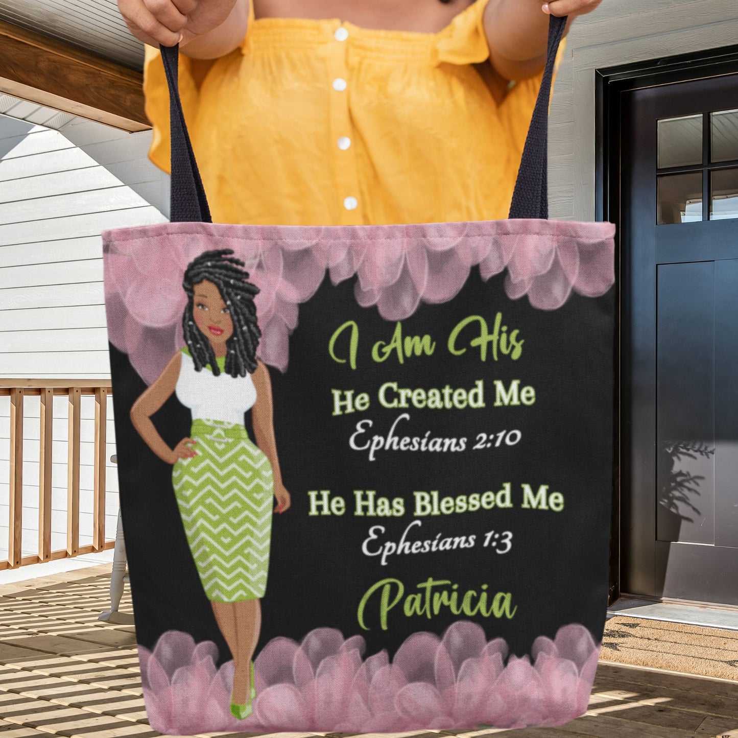 African American Women's Personalized Tote - I Am His