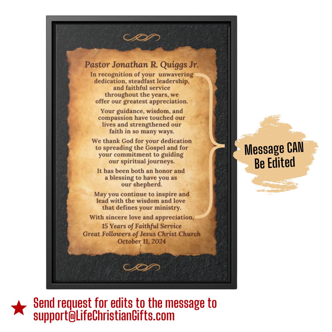 Pastor Appreciation Wall Art - Retirement Or Anniversary