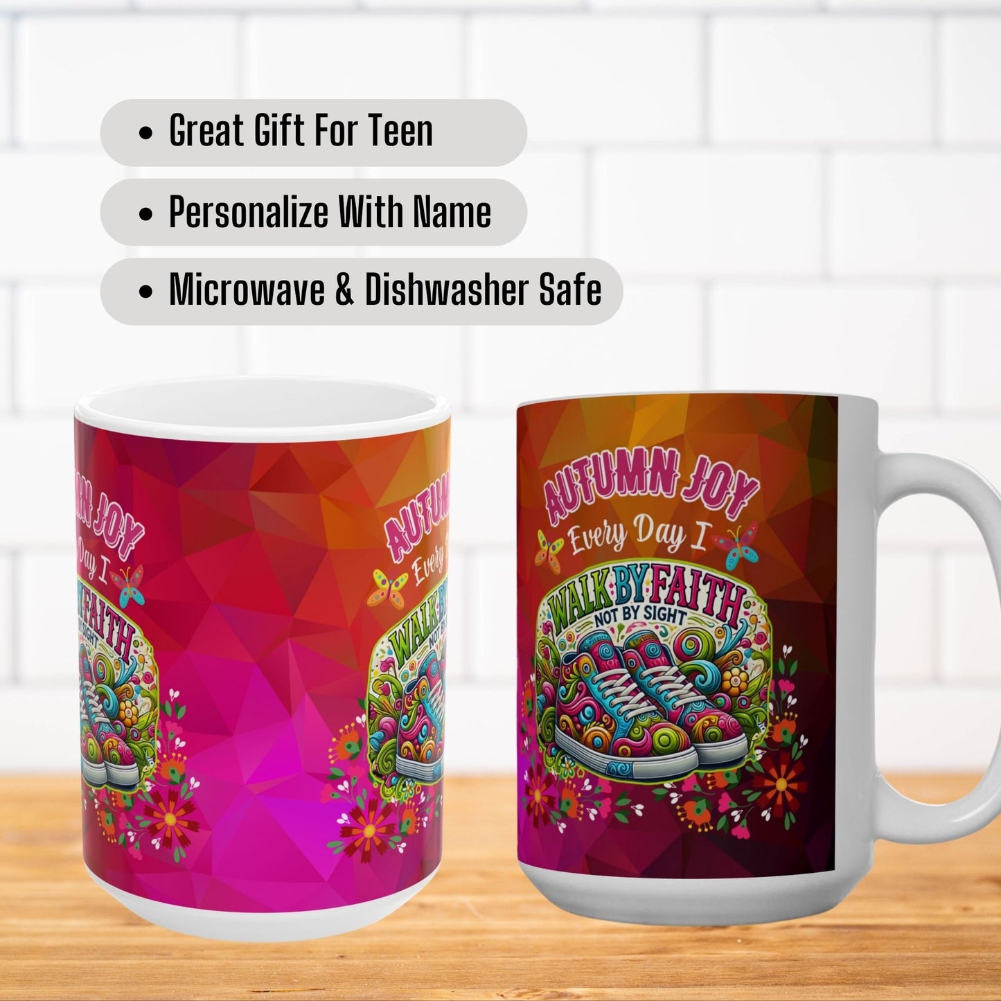 Walk By Faith Personalized Christian Faith Gift Mug