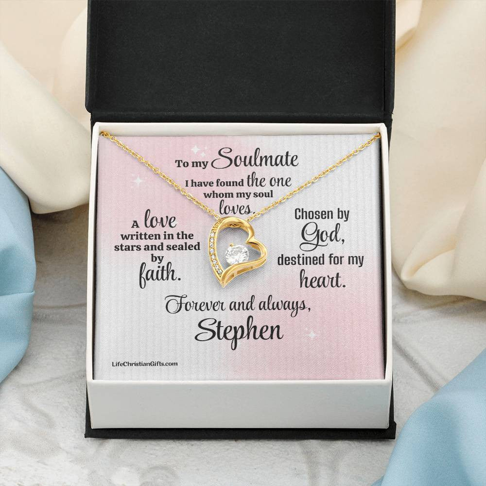 Soulmate Fiancée Message Card With Forever Love Necklace - I Have Found The One