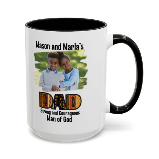 Personalized Father's Day Mug With Afrocentric Pattern