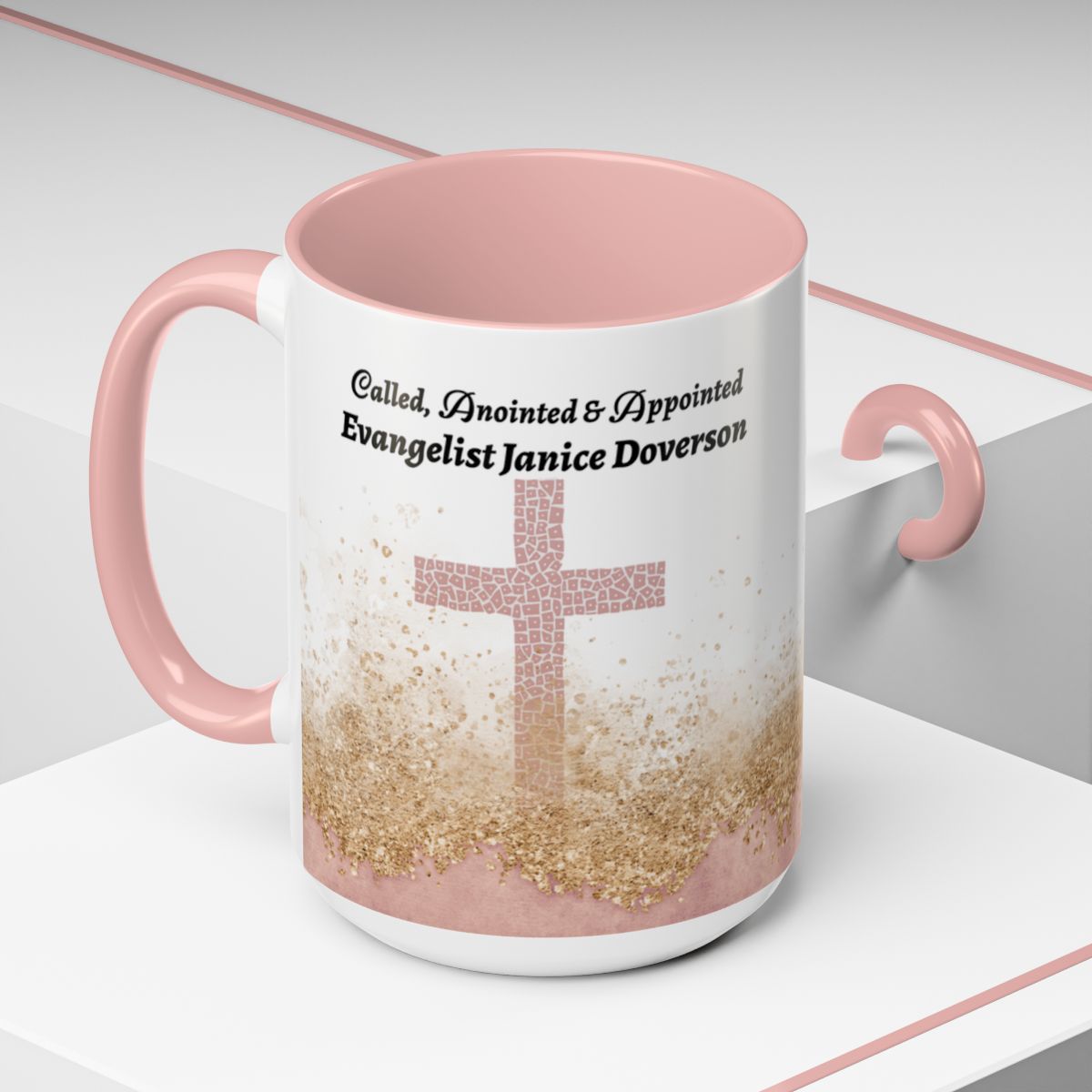Personalized Pastor Coffee Mug - Mosaic Cross