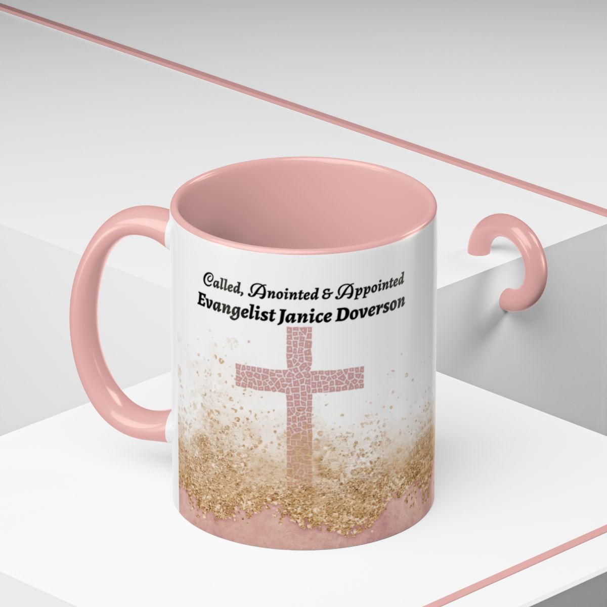 Personalized Pastor Coffee Mug - Mosaic Cross