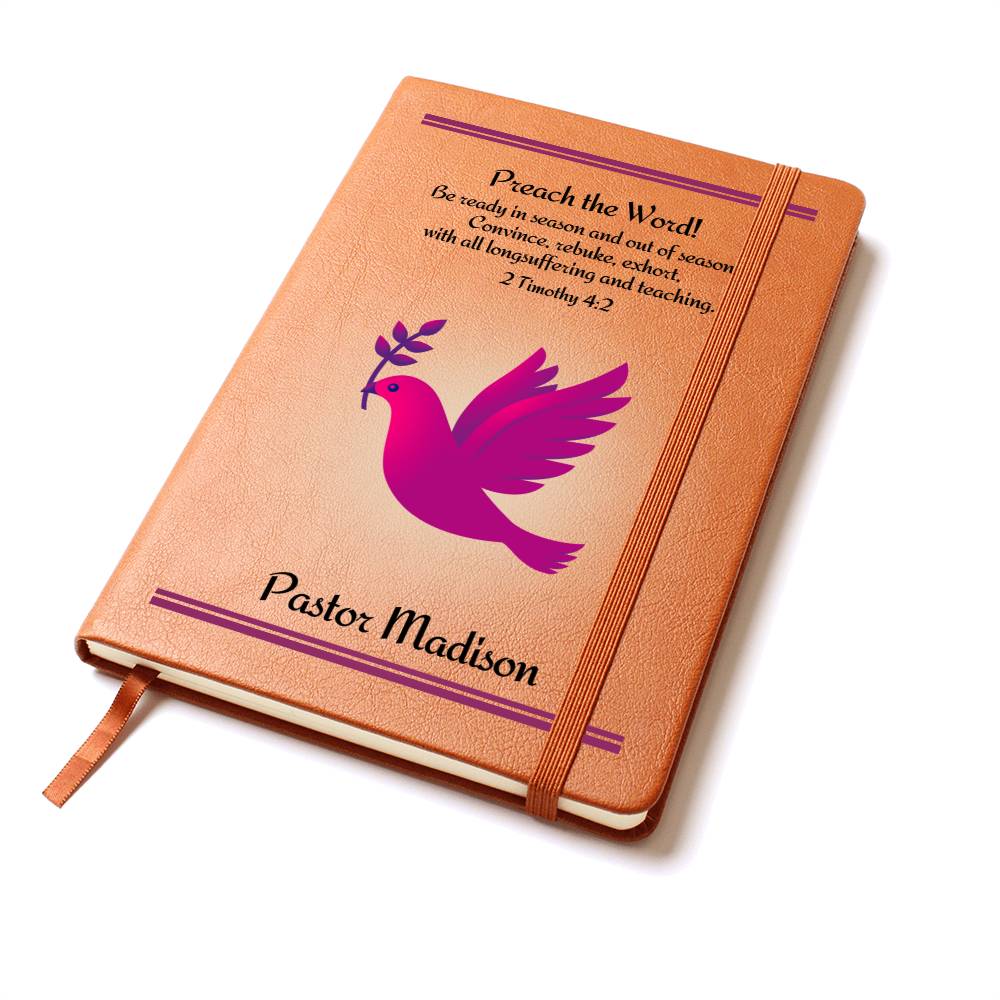 Preach The Word Pastor Personalized Writing Journal - Dove