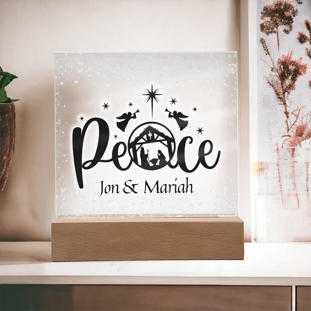 Personalized Christmas Peace Nativity Scene Decorative Night Light