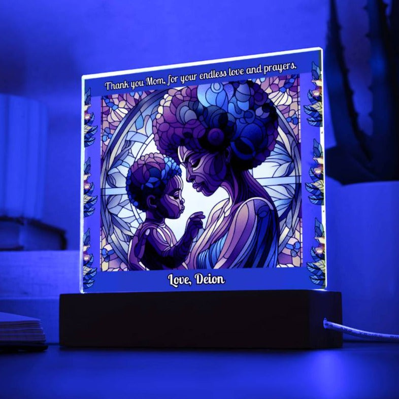 Personalized Acrylic LED Night Light Plaque For Mom - Endless Love