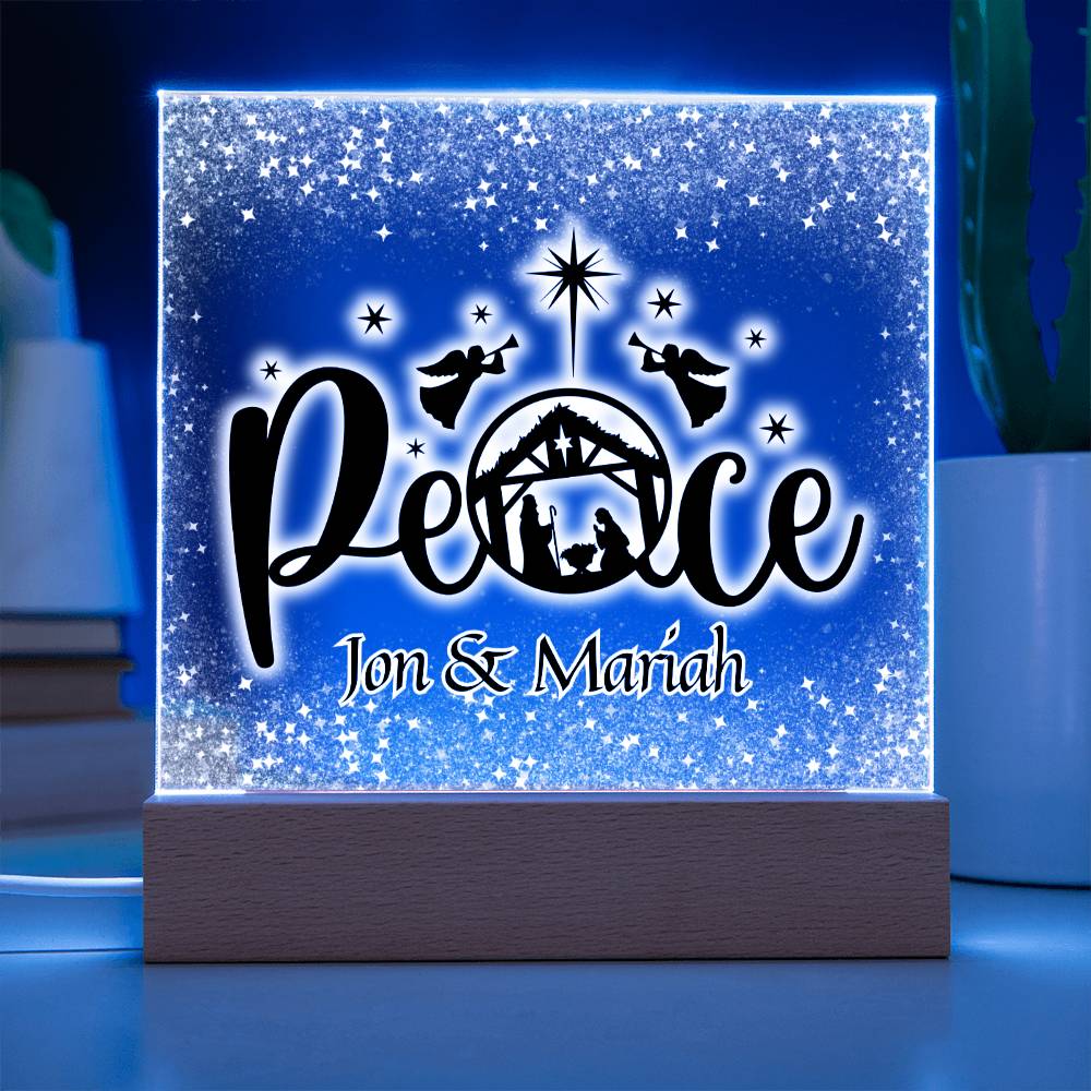 Personalized Christmas Peace Nativity Scene Decorative Night Light