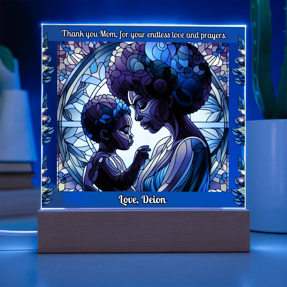Personalized Acrylic LED Night Light Plaque For Mom - Endless Love