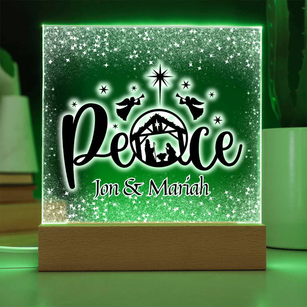 Personalized Christmas Peace Nativity Scene Decorative Night Light