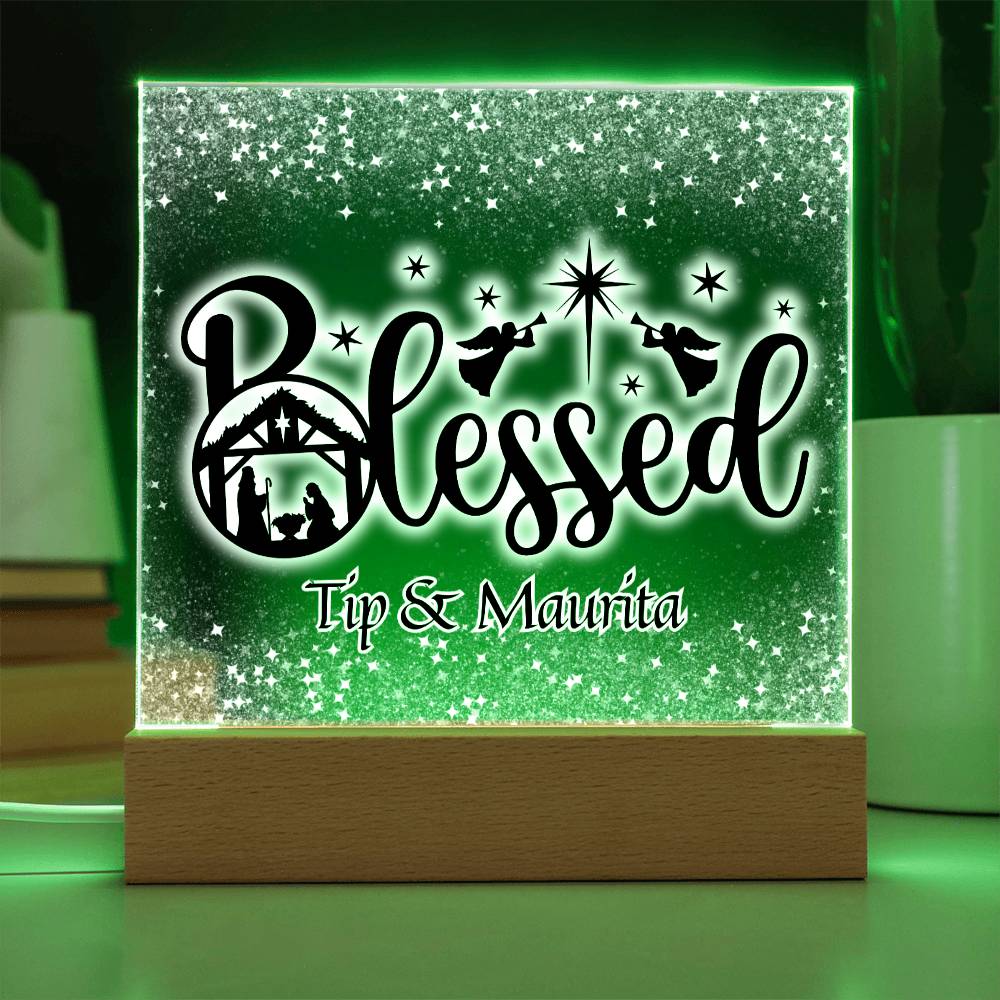 Personalized Christmas Blessed Nativity Scene Decorative Night Light