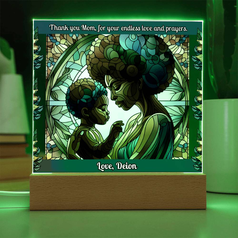 Personalized Acrylic LED Night Light Plaque For Mom - Endless Love