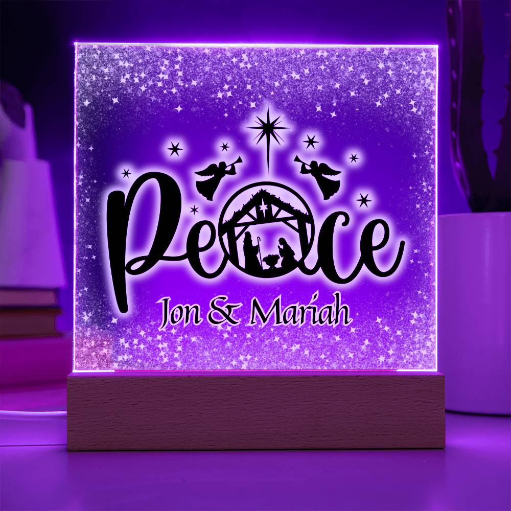 Personalized Christmas Peace Nativity Scene Decorative Night Light