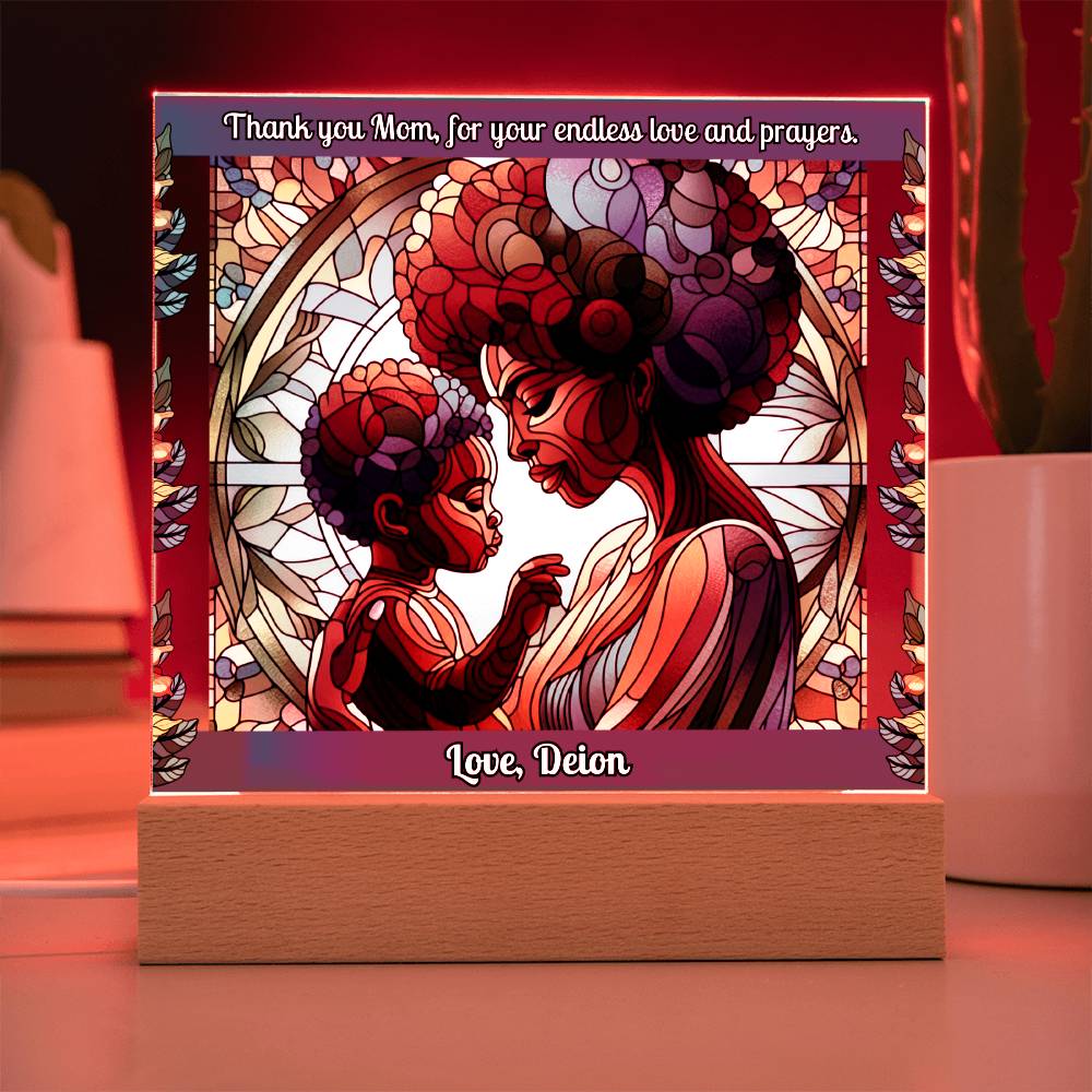 Personalized Acrylic LED Night Light Plaque For Mom - Endless Love