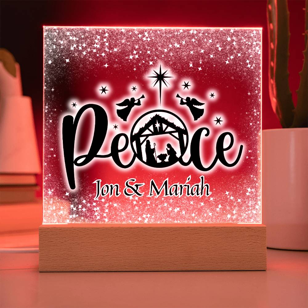 Personalized Christmas Peace Nativity Scene Decorative Night Light